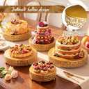 Wenqik 5 Pcs Metal Gold Cake Stand 16/14/12/10/8 Inch Round Cake Holder Display for Dessert Table Cookies Fruit Serving Tray Cupcake Pastry Riser for Wedding Birthday Party and Events