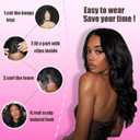 V Part Wigs Human Hair Body Wave 18 Inch 200% Density Body Wave Upgrade U Part Human Hair Wigs with Drawstring No Sew In No Glue Half Wigs Human Hair V Shape Clip In Half Wig For Black Women