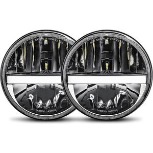 7 Inch LED Headlight Round DOT Approved Classic LED headlights Compatible with JK TJ LJ CJ H6024 Turn Signal Amber White DRL Headlamps, 2PCS