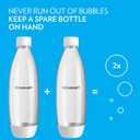 sodastream White 1L Slim Carbonating Bottles Twin Pack, Pack of 2, Size: 33.8 Ounces