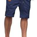 Men's Casual Classic Fit Athletic Workout Golf Cotton Cargo Shorts With 4 Pockets for Summer Beach, Extra Large , Navy Blue 