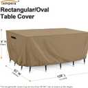 Tempera Retangle Patio Furniture Cover,Outdoor Table Covers Waterproof, Outdoor Dining Set Cover,Heavy Duty Deck Patio Furniture Covers,108''L x 82''W x 27.8''HSpace Grey