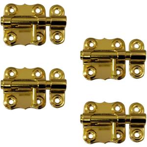QCAA Deco Sliding Barrel Bolt Durable Steel Constuction, 2'',Brass Plated, 4 Pack, Made in Taiwan