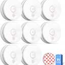 SITERWELL Smoke Detector, 10 Year Product Life Fire Alarm with Magnetic Fastening Kit, Smoke Alarm with Photoelectric Sensor and Low Battery Warning Function for House, ETL-9th Listed, GS509A, 8 Pack