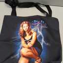 Buffy the Vampire Slayer Lightning and Logo Buffy TV Show Tote Bag (Black, M)