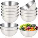 12 Pcs 2.2qt Stainless Steel Mixing Bowls Nesting Metal Prep Salad Bowls with Scale Reusable Baking Cooking Food Soup Storage Organizers for Kitchen Refrigerator