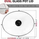 6 Quart Oval Glass Lid Compatible with Hamilton Beach Slow Cooker 33665G (Not universal), Crock Pot Replacement lid, Slow Cooker Crock Pot Lid Replacement Part, 1 Pack