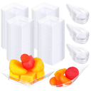 36 Pcs Mini Appetizer Plates and Tear Drop Spoons for Weddings Party 2.5 x 2.5 Inches 4 x 2 Inches Plastic Mini Dessert Plates Disposable Appetizer Spoons (Transparent)
