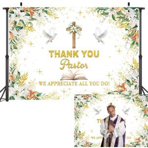 2 x Pastor Appreciation Week Backdrop Banner 2.1x1.5m Thank You Pastor Photography Background Church Appreciation Month Party Decorations Photo Booth Props