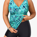 Yonique Womens Plus Size Swimsuits with Shorts Tummy Control Tankini Two Piece Bathing Suits Athletic Swimwear 20W