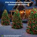 Christmas Tree Lights Red and Green Christmas Lights Outdoor Indoor 400Led 10 Lines with 8 Lighting Modes, Timer and Remote Control, Fairy Lights for Wedding Home Party 6Ft - 9Ft Xmas Tree Decorations