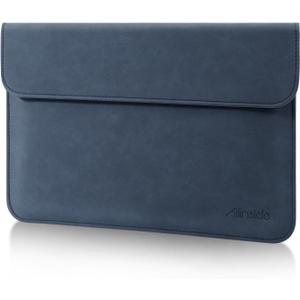 Allinside 13 Inch Laptop Sleeve Case for MacBook Air 13 2018-2025/MacBook Pro 13 2016-2022/Macbook Pro 14 2021-2024, Waterproof Matte PU Leather Horizontal Envelope Protective Case Cover, Navy Blue