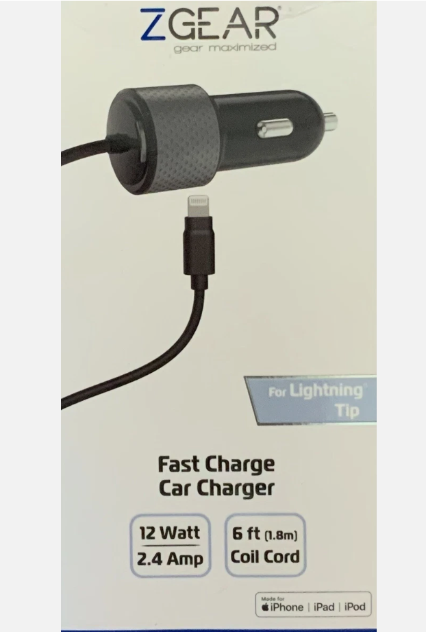 ZGEAR Fast Charge Car Charger - 12 Watt - 6 Foot