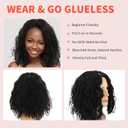 Curly Bob Wig Human Hair, Glueless Short Curly Wig, Comes with Hair Ring, Pre Plucked, Wear and Go, Comfortable and Breathable, Easy to Wear, Suitable for Black Women (Black)