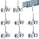 8 PCS Wheel Rollers, Gate Trolley Assembly Barn Door Rollers with 0.47 Inches Threads, 360-Degree Beam Trolley Rollers Applied for Mount Heavy Barn or Shed Sliding Doors