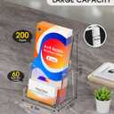 MaxGear 4x9 inch Brochure Holder, 6 Pack Acrylic Display Stand with Business Card Slot, Countertop Literature, Flyer, Trifold, Pamphlet, Booklet Menu Organizer