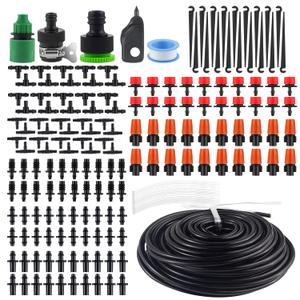 MSDADA Greenhouse Drip Irrigation Kit, 50ft Garden Automatic Irrigation System, 1/4" Blank Distribution Tubing Hose Adjustable Nozzle, Plant Watering System for Garden, Patio, Flower Bed, Lawn