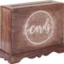 Wedding Card Box with Card Slit and Lock 12"X10"X4.5"- Gift Wishing Well Card Box for Weddings, Receptions, Birthdays, Graduations, Baby Showers, Honeymoon Funds KHNDCNC (Walnut)