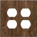 Light Switch Cover Brown Rustic Wood Grain Farmhouse 2 Gang Decorative SwitchPlates Double Duplex Wall Plates Switch Plates and Outlet Covers for Cabin Bedroom Decor