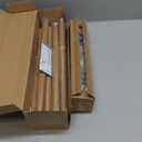 2 Pack Wood Curtain Rods for Windows 28 to 48 Inch,1'' Diameter Drapery Rods with Imitation Wood Grain Leaf Pattern Finials,Boho Adjustable Heavy Duty Curtain Rods Set,18-60'',Color:Natural Wood