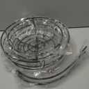 Auledio Iron 2-Tier Countertop Fruit Vegetables Basket Bowl Storage With Banana Hanger, Black, 64 ounces