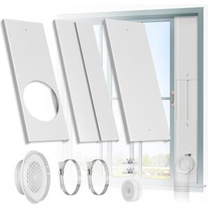 HOXHA Window Duct Kit Dryer Window Vent Kit for 4 Ducting Dryer Vent Hose, Sliding Window Vent Kit Fit with Dryer, Inline Duct Fans, Grow Tents