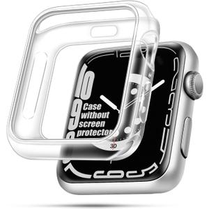 top4cus 38mm Case Soft Flexible Lightweight Anti-Scratch Overall Protective 38mm Iwatch Waterproof Cover Case Shiny Workout Shockproof Bumper Compatible with Apple Watch Series 3/2/1 - Clear