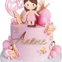 Princess Cake Topper Pink Butterfly Cake Decorations for Pink Princess Theme Party Ballerina Decoration Supplies