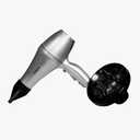 Taiff Style IonSense Professional Hair Dryer | 1875W Ionic Ceramic Blow Dryer with Diffuser | Lightweight Travel Friendly | Dual Voltage - Fast Drying | Silver