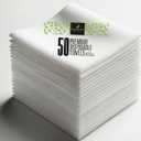 DAVELEN Disposable Large Luxury Towels (50-Count) Spa and Salon Quality Softness for Guests, Clients | Hair, Face, Body Use | Luxurious Comfort, Ecofriendly | Towels Size: 31.5 x 15 (White)