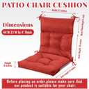 Sintuff 4 Pcs 44 x 21 x 4 Patio Chair Cushions Outdoor Chair Cushion Seat/Back Tufted Pillow with Ties Water Resistant Replacement Indoor Patio Furniture Outdoor Furniture (Solid Color,Red)