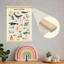 MOFUYU Ocean Nursery Decor,Ocean Alphabet Poster for Classroom Wall,ABC Posters Hanger Frame for Kidsroom,Nursery,Classroom,Kindergarten 12x16 Inch