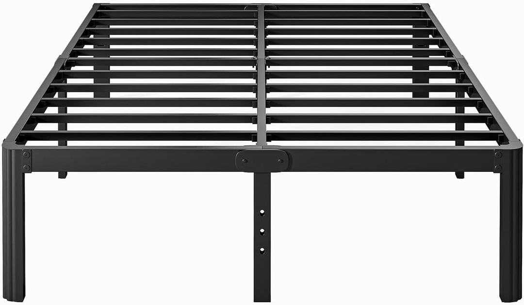 14 Inch High Full Size Bed Frame No Box Spring Needed, Platform Metal Bed Frame Full Size, Noise Free, Easy Assembly, Heavy Duty, Black