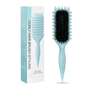 Blue Curl Defining Brush for Curly Hair Detangling & Styling Brush for Women & Men, Defines 2A to 4C Curls, Reduces Frizz, Perfect for Wet & Dry Hair (Blue)