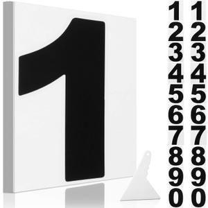 2 Sets Vinyl Numbers Stickers Self-Adhesive Window Numbers Stickers Die Cut Waterproof Mailbox Number Decals with Scraper for Mailbox Window Car Door Truck House Indoor Outdoor (Black,4 Inch)