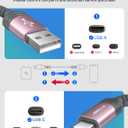 USB-C to USB A Cable 3.1A Fast Charging [2-Pack 6.6ft], JSAUX iPhone 15 USB Type C Charger Cord Compatible with iPhone 15/15 Plus15 Pro/15 Pro Max, Samsung Galaxy S20 S10 S9, Note 20 10, LG G8 G7-Pink