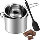 Double Boiler Pot Set, Stainless Steel Melting Pot with Silicone Spatula for Melting Chocolate, Butter, Cheese 600ml+ 1600 ml
