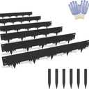Galvanized Steel Landscape Edging Border 6 Packs 42'' L x 6.5'' H, Metal Landscape Garden Edging Border with 6 Stakes, Hammer-in Lawn Edging for Landscaping, Flower Bed, Yard, Pathway (21ft Total)