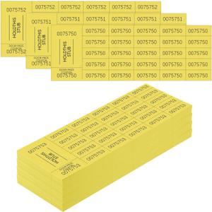 Kosiz 504 Sheets 25 Bid Raffle Ticket with Different Numbers Per Sheet Chinese Auction Tickets for Events Church Basket Auction Silent (Yellow)