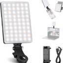 NEEWER Basics NL-60AI Selfie Light for Phone with Front & Back Clip, 60 LED 2000mAh Rechargeable CRI95+, 3 Modes, Portable Clip on Fill Lighting for Tablet Computer Laptop Zoom Call TikTok Video