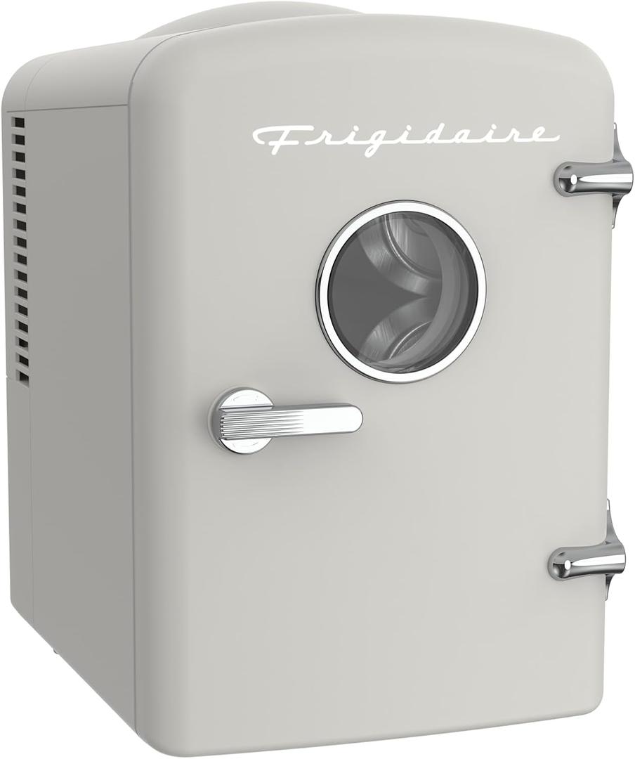 Frigidaire Retro Mini Personal Fridge Cooler, Holds Up to 6 Cans (1 Gal), Portable & Compact, AC Plug & 12V Car Charger (Moonlight)