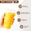 Lamosi 50 Pack 24 oz Clear Plastic Cups with Lids and Straws, Disposable Plastic Coffee Cups with Lids for Iced Coffee, Cold Beverages, Smoothies and To-Go Drinks