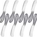 Mudder 8 Piece Stainless Steel Butter Knives, Cheese Spreaders for Cold Butter, Cream, Jam, Pastry, Dishwasher Safe Utensils, Cheese Knife for Kitchen, Restaurant Party, Wedding Housewarming