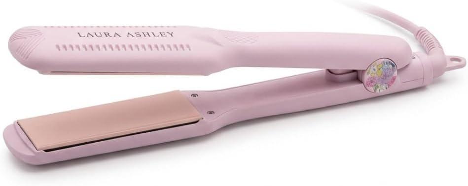 Laura Ashley 1.5 Inch Flat Iron Hair Straightener, Ceramic Tourmaline Hair Straightener for Women, Wide Plate Ceramic Flat Iron, Hair Straightening Iron Fast Heat Dual Voltage