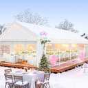 COBIZI 18x30 Party Tent Heavy Duty, Tents for Parties with 6 Removable Sidewalls & 4 Built-in Sandbag, Event Wedding Tent, UV 50+, Waterproof, White