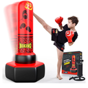 67'' Inflatable Punching Bag Freestanding for Kids Aged 3-12 – Heavy Duty Boxing Set for Karate & Taekwondo, Stable Boxing Bag Active Kids Toy, Christmas Birthday Gift for Boys and Girls