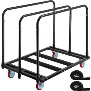 Updated Folding Table Cart, 5" Swivel Wheels Heavy Duty Table Dolly, Drywall Dolly Cart w/ 2000 LBS & 10 Table Capacity for Party Events, Factory, Hotel, Warehouse
