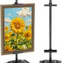 USION Adjustable Tabletop Easel Stand, Picture Easels for Display Up to 30" H, Heavy duty Metal Picture Frame Holder Stand Table top for Art, Photo, Canvas(Black)