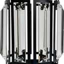 Industrial Black Metal Lamp Shades, Rustic Elegant K9 Crystal Lampshade for E26/E27 Lamp Fixtures