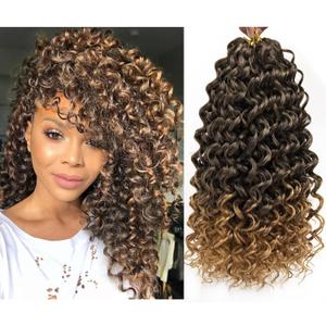 GoGo Curl Crochet Hair for Women Water Wave Curly Crochet Hair Wavy Human Hair Deep Wave Beach Curl Crochet Synthetic Hair Extensions (14 inch(Pack of 6), T1B/27)